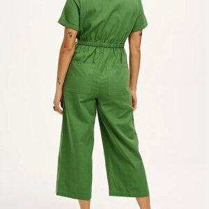 Ragan - Cotton Jumpsuit in Loden Frost Green - Loden Frost Green / UK 24 Plus